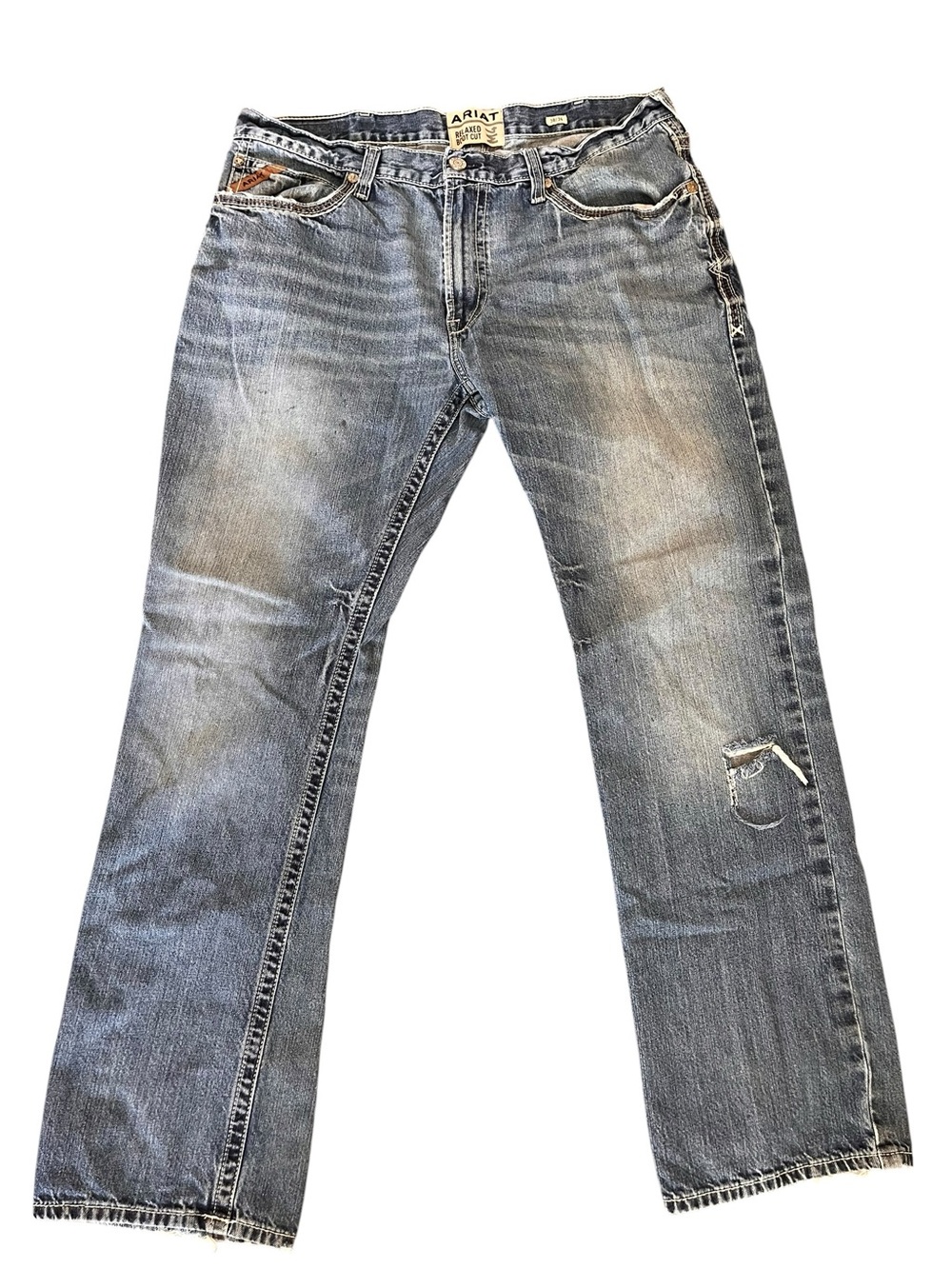 Ariat M4 Relaxed Boot Cut Jeans Men’s 38x34 Medium Wash Western Cowboy Denim